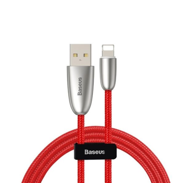 Baseus Lightning Torch Series Data Cable With lamp 2.4A 1m Red